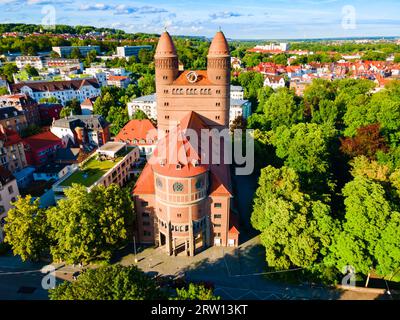 Pauluskirche oder St. Paul Kirche Luftpanorama in Ulm, Deutschland Stockfoto