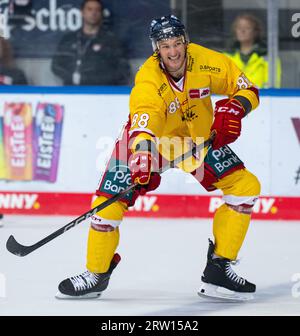 München, Deutschland. September 2023. Eishockey: DEL, EHC Red Bull München - Düsseldorfer EG, Hauptrunde, 1. Spieltag im Olympia-Eissportzentrum. Torsten Ankert von Düsseldorf in Aktion. Quelle: Sven Hoppe/dpa/Alamy Live News Stockfoto