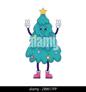 Weihnachtsbaum im Cartoon-Stil Stock Vektor