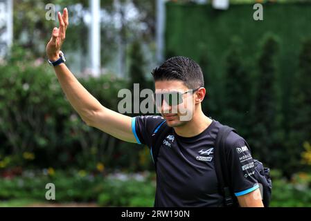 Singapur, Singapur. September 2023. Esteban Ocon (FRA) Alpine F1 Team. Formel-1-Weltmeisterschaft, Rd 16, Singapur Grand Prix, Samstag, 16. September 2023. Marina Bay Street Circuit, Singapur. Quelle: James Moy/Alamy Live News Stockfoto