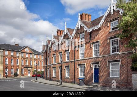 Old Town Houses und Trinity College, Stratford upon Avon, England Stockfoto