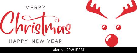 Frohe Weihnachten und frohes neues Jahr mit Rentieren. Weihnachtsbanner-Konzept Stock Vektor