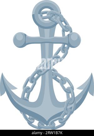 Schiffsanker Schiffskette Seemannsabbildung Stock Vektor