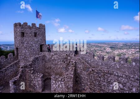 Castelo dos Mouros, maurische Burg oberhalb von Sintra, Portugal Stockfoto