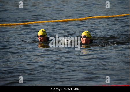 London, Großbritannien. September 2023. Swim Serpentine ist ein eintägiges Open-Water-Schwimmevent, das in und um die wunderschöne Serpentine im Hyde Park stattfindet. Kredit: Siehe Li/Picture Capital/Alamy Live News Stockfoto