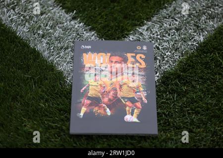 Wolverhampton, Großbritannien. September 2023. 16. September 2023; Molineux Stadium, Wolverhampton, West Midlands, England; Premier League Football, Wolverhampton Wanderers versus Liverpool; das Spielprogramm Credit: Action Plus Sports Images/Alamy Live News Stockfoto