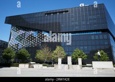 08.05.2023, Deutschland, Berlin, Berlin - Erweiterung des Axel Springer Verlags in Berlin-Mitte. Erbaut vom Architekten Rem Koolhaas und im Besitz von No Stockfoto