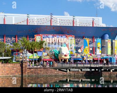 Krustyland liegt in Springfield, dem Simpsons-Themenbereich der Universal Studios Florida. Stockfoto