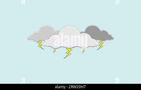 Lightning Reining Wolken Vektor-Illustration Stock Vektor