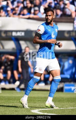 Rostock, Deutschland. September 2023. Fußball: 2. Bundesliga, Hansa Rostock - Fortuna Düsseldorf, 6. Spieltag, Ostseestadion. Rostocks Junior Brumado ist während seines ersten Auftritts für Hansa Rostock auf dem Spielfeld. Danksagung: Gregor Fischer/dpa - WICHTIGER HINWEIS: gemäß den Anforderungen der DFL Deutsche Fußball Liga und des DFB Deutscher Fußball-Bund ist es untersagt, im Stadion und/oder im Spiel aufgenommene Fotografien in Form von Sequenzbildern und/oder videoähnlichen Fotoserien zu nutzen oder nutzen zu lassen./dpa/Alamy Live News Stockfoto