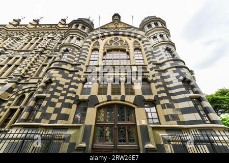 Der Kulturpalast Rafael Uribe Uribe ist ein öffentliches Gebäude in Medellín, Kolumbien. Der belgische Architekt Agustín Goovaerts entwarf das Gebäude im gotischen Stil Stockfoto