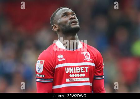 Blackburn, Großbritannien. September 2023. Emmanuel Latte Lath #9 von Middlesbrough reagiert auf eine verpasste Chance beim Sky Bet Championship Match Blackburn Rovers vs Middlesbrough in Ewood Park, Blackburn, Großbritannien, 16. September 2023 (Foto: Gareth Evans/News Images) in Blackburn, Großbritannien am 16. September 2023. (Foto: Gareth Evans/News Images/SIPA USA) Credit: SIPA USA/Alamy Live News Stockfoto