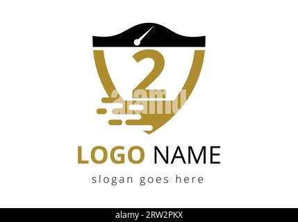 Erstes 2-Monogramm-Alphabet mit Speed-Logo-Design. Moderner Brief mit Speed-Logo Stock Vektor