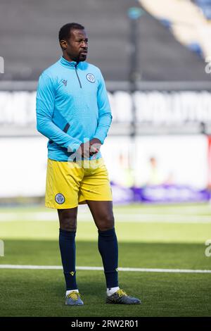 Falkirk, Schottland. 16. September 2023. EFE Ambrose (24 - Queen of the South) vor dem Spiel Falkirk vs Queen of the South, Cinch League One Credit: Raymond Davies / Alamy Live News Stockfoto