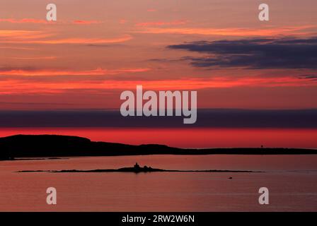 Egg Rock Lighthouse Sunrise, Acadia National Park, Maine Stockfoto