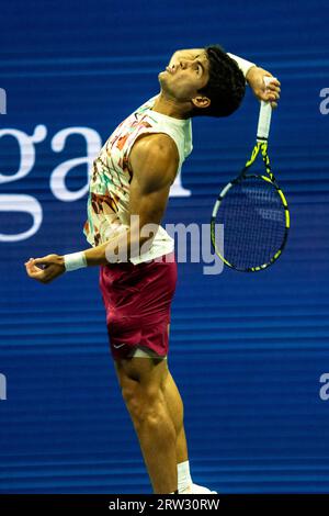 Carlos Alcaraz (ESP) nahm an den Halbfinalen der Männer beim US Open Tennis 2023 Teil Stockfoto