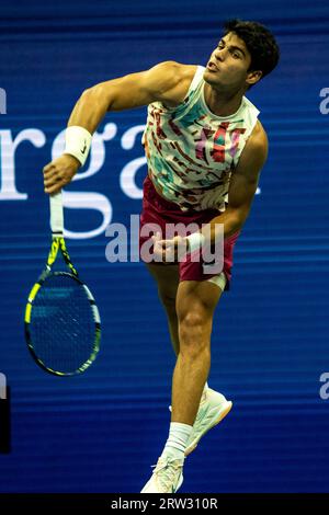 Carlos Alcaraz (ESP) nahm an den Halbfinalen der Männer beim US Open Tennis 2023 Teil Stockfoto