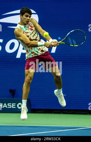 Carlos Alcaraz (ESP) nahm an den Halbfinalen der Männer beim US Open Tennis 2023 Teil Stockfoto