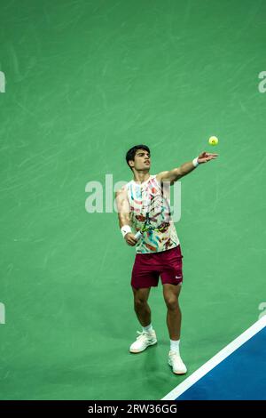 Carlos Alcaraz (ESP) nahm an den Halbfinalen der Männer beim US Open Tennis 2023 Teil Stockfoto