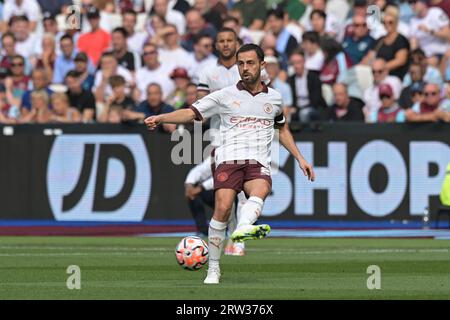 London, Großbritannien. September 2023. Bernardo Silva aus Manchester City während des Spiels West Ham vs Manchester City Premier League im London Stadium Stratford. Quelle: MARTIN DALTON/Alamy Live News Stockfoto