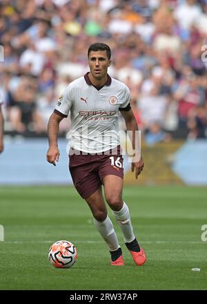 London, Großbritannien. September 2023. Rodri von Manchester City während des Spiels West Ham vs Manchester City Premier League im London Stadium Stratford. Quelle: MARTIN DALTON/Alamy Live News Stockfoto