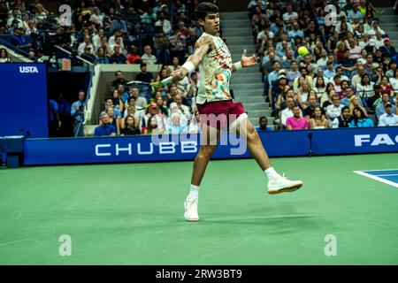 Carlos Alcaraz (ESP) nahm an den Halbfinalen der Männer beim US Open Tennis 2023 Teil Stockfoto