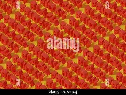 Rot Schwarzer Freitag Text isometrisches nahtloses Muster. 3D-Abbildung. Stockfoto