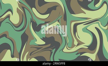 Abstrakte Handzeichnung Flüssige Marmor Camouflage, Abstrakter Hintergrund Stock Vektor