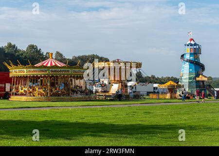 September 2023. Newbury Show kehrte heute zum ersten Mal seit der Pandemie zurück. Die Veranstaltung fand am Wochenende des 16. Und 17. September auf dem Newbury Showground, Berkshire, England, nach einer dreijährigen Lücke statt. Die Show, auch Royal County of Berkshire Show genannt, wurde von der Newbury & District Agricultural Society organisiert und war gut besucht. Auf dem Messegelände. Stockfoto