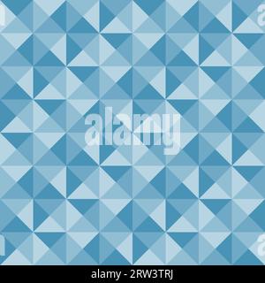 Blaues geometrisches nahtloses Mosaikmuster mit Dreiecken, kleinen Fliesen, Vektorillustration Stock Vektor