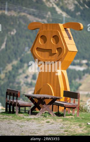 Skulpturen genannt Tamarros in den Bergen von Andorra in den Pyrenäen. Stockfoto