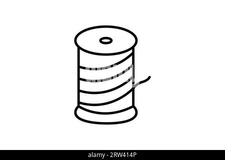 Symbol für Spool-Gewinde. Symbol für Textilien und Nähen. Liniensymbolstil. Einfache Vektorkonstruktion bearbeitbar Stock Vektor