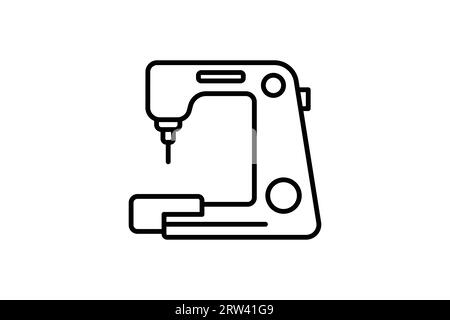 Symbol „Nähmaschine“. Symbol für Textilien und Nähen. Liniensymbolstil. Einfache Vektorkonstruktion bearbeitbar Stock Vektor