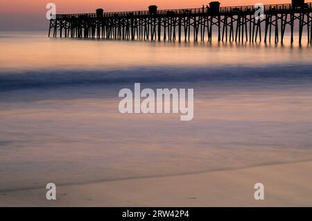 Flagler Pier Dawn, Flagler, Florida Stockfoto