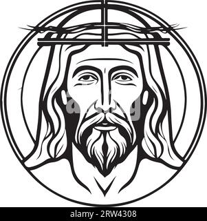 Super schöne Vektorkunst Jesus Christus Emblem Stock Vektor