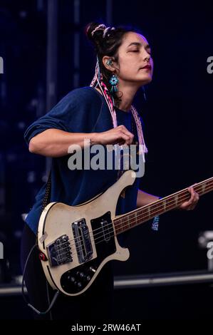 Chicago, USA. September 2023. Warpaint Preform beim Riot fest am Samstag, den 16. September 2023 in Chicago, IL. (Foto: Christopher Dilts/SIPA USA) Credit: SIPA USA/Alamy Live News Stockfoto