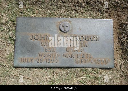 Los Angeles, Kalifornien, USA 14. September 2023 Schauspieler Brick Sullivan Grave, auch bekannt als John Scroggs in der Arlington Section im Forest Lawn Memorial Park Hollywood Hills am 14. September 2023 in Los Angeles, Kalifornien, USA. Foto von Barry King/Alamy Stock Photo Stockfoto