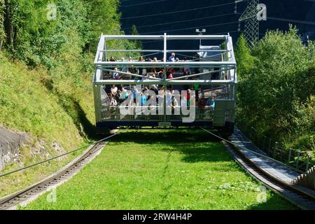 Schräglift zu den Hochgebirgsstauseen Kaprun, hohe Tauern, Salzburger Land, Österreich Stockfoto