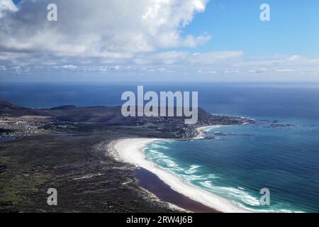 Luftaufnahme von Noordhoek Beach und Kommetjie auf der Kaphalbinsel in der Nähe von Kapstadt, Südafrika Stockfoto