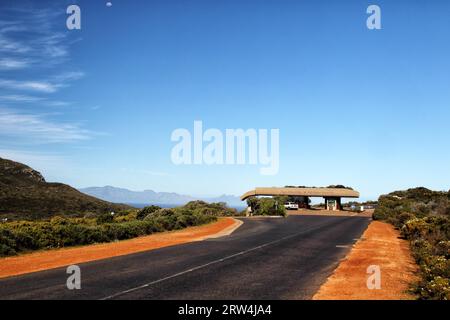 Eingangstor zum Cape of Good Hope im Table Mountain National Park auf der Kaphalbinsel in der Nähe von Kapstadt, Südafrika Stockfoto