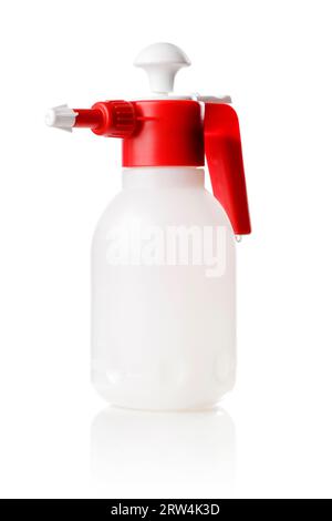 Eine Pumpflasche isoliert auf weiß mit natürlichem Schatten Stockfoto