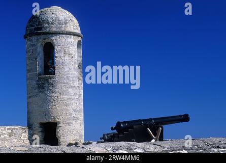 Glockenturm in Bastion of St Charles, Castillo de San Marcos National Monument, Florida Stockfoto