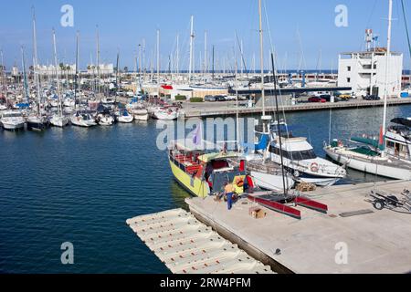 Hafen Olimpic Marina in Barcelona, Katalonien, Spanien Stockfoto