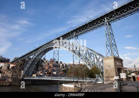 Dom Luis Brücke ich über Douro-Fluss zwischen Porto und Gaia in Portugal Stockfoto