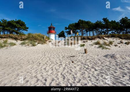 Postkarte Leuchtturm auf der insel Hiddensee im Sommer Stockfoto