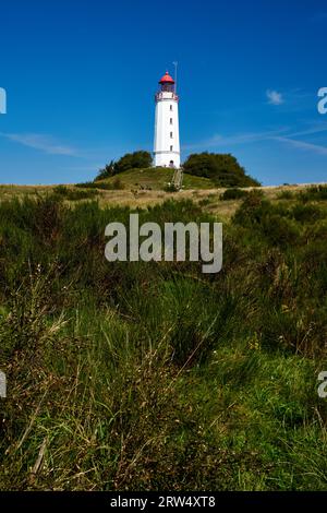 Postkarte Leuchtturm auf der insel Hiddensee im Sommer Stockfoto