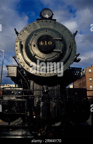 Lokomotivfront der Eisenbahn, Lowell National Historic Park, Massachusetts Stockfoto