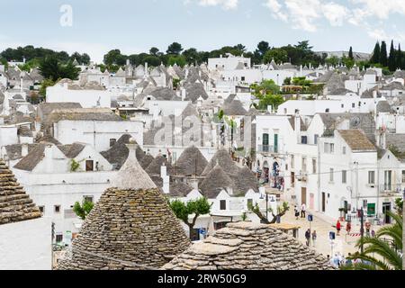 Trullo, Trulli, traditionelle Rundhäuser, Stadt trullo, Viertel Rione Monti, Alberobello, UNESCO-Weltkulturerbe, Itriatal, Trulli-Tal Stockfoto