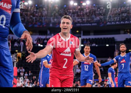 Rom, Italien. September 2023. Jenia Grebennikov aus Frankreich, die beim Finale der Bronzemedaille des CEV Eurovolley 2023 zwischen Frankreich und Slowenien zu sehen war. Die slowenische Nationalmannschaft besiegte Frankreich mit 2:3. Slowenien gewann das Bronze-Medaillenspiel. Quelle: SOPA Images Limited/Alamy Live News Stockfoto