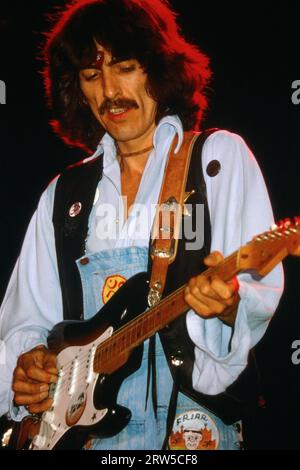 George Harrison auf Ravi Shankar Konzertreise, LA Forum, Los Angeles, USA 12. November 1974 Stockfoto